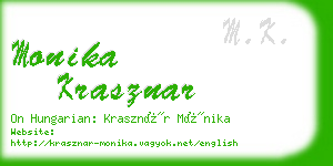 monika krasznar business card